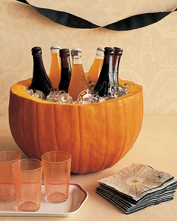 Use a carved pumpkin as an ice bucket.