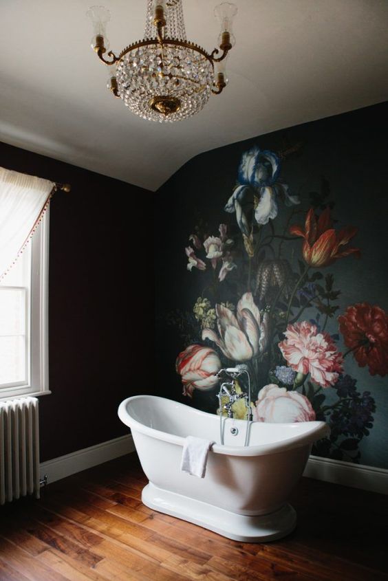 dark and moody interior rooms for fall dutch botanical bathroom