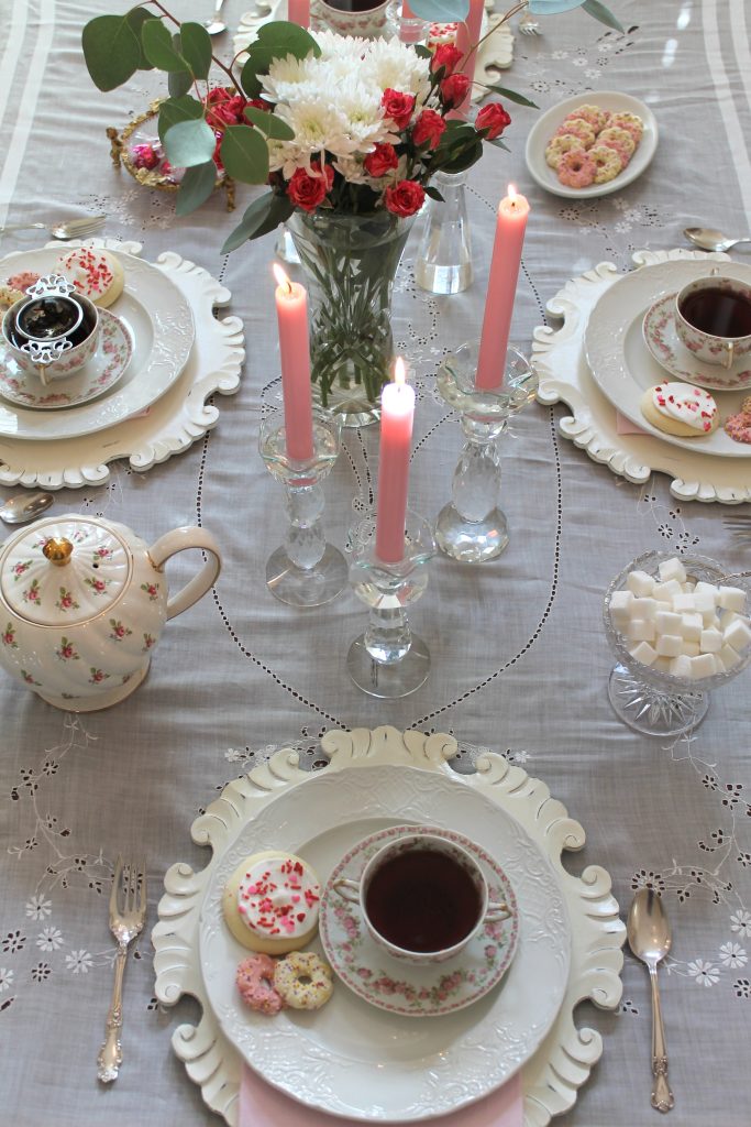 Valentine's Day Victorian Tea Tablescape