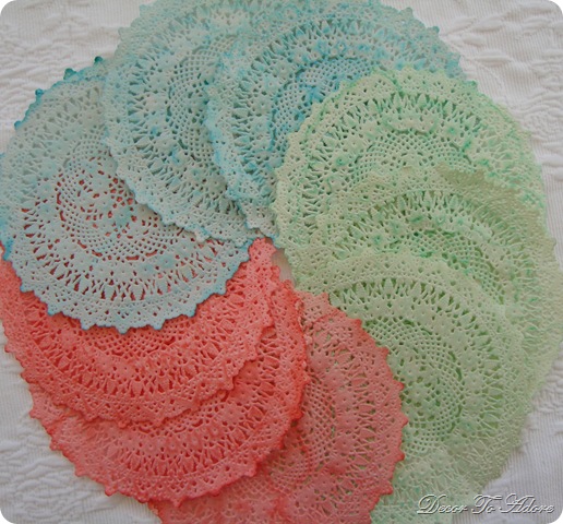 dyed doilies