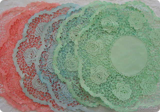 dyed doilies