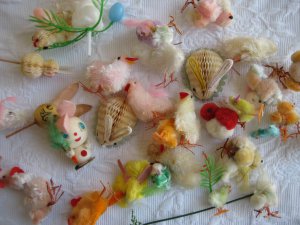 antique and vintage peep easter chicks
