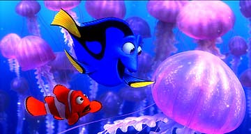 Dory and Nemo with the jellyfish