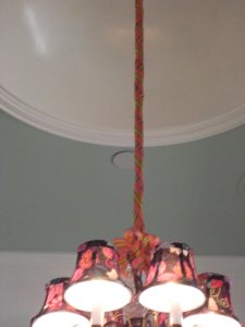 Ribbon Covered Chandeliers