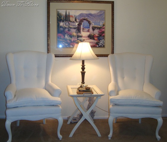 white twill wingchairs