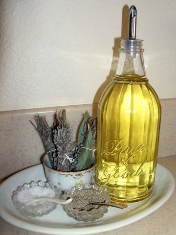 Pretty olive oil container