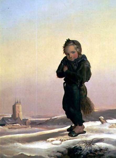 Child Chimney Sweep in Snow~ Paul Seignac, 1876