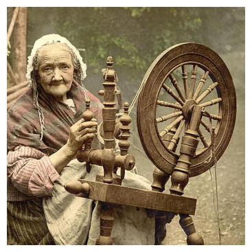 Irish woman spinning