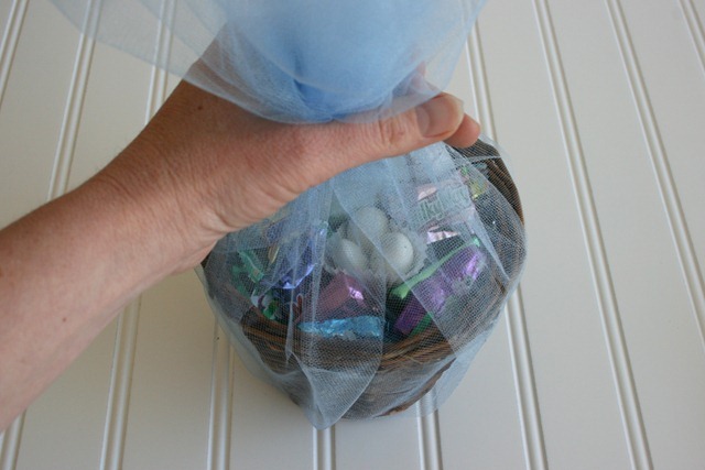 Tulle covered Easter Basket