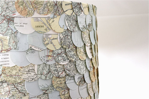 map lampshade, perfect decor for the traveler