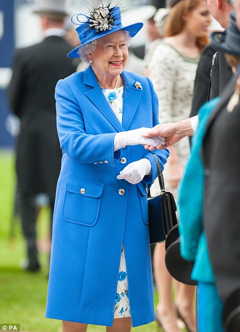 Queen Elizabeth II arrives for the Investec Derby Day