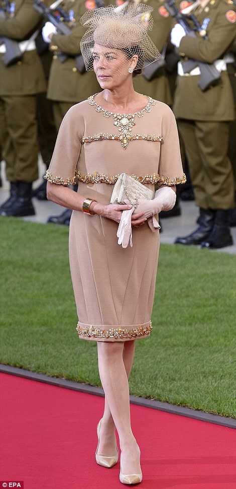 Princess Caroline of Monaco arrives at the Cathedral