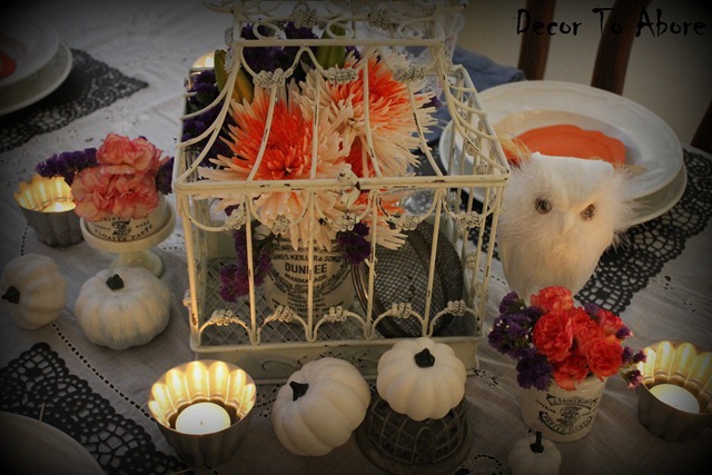 Whooo loves halloween centerpiece