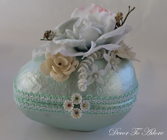 vintage millinery topped egg
