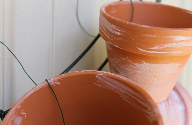whitewashed terra cotta pots