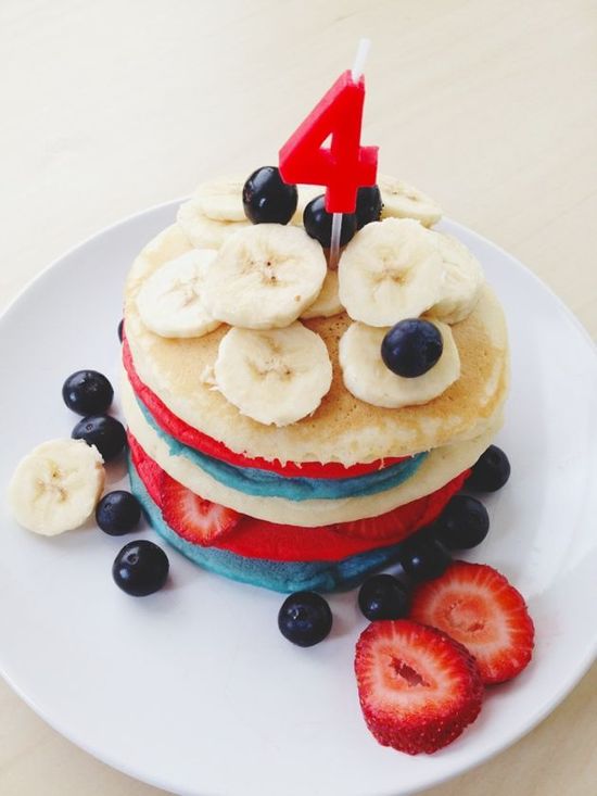 festive pancakes for 4th of July