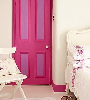 Pink and purple door, lol and the baseboard :-)