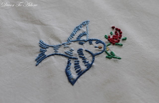 embroidered pillowcase