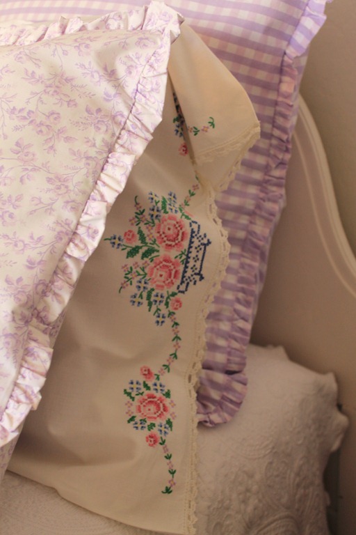 Embroidered pillowcase