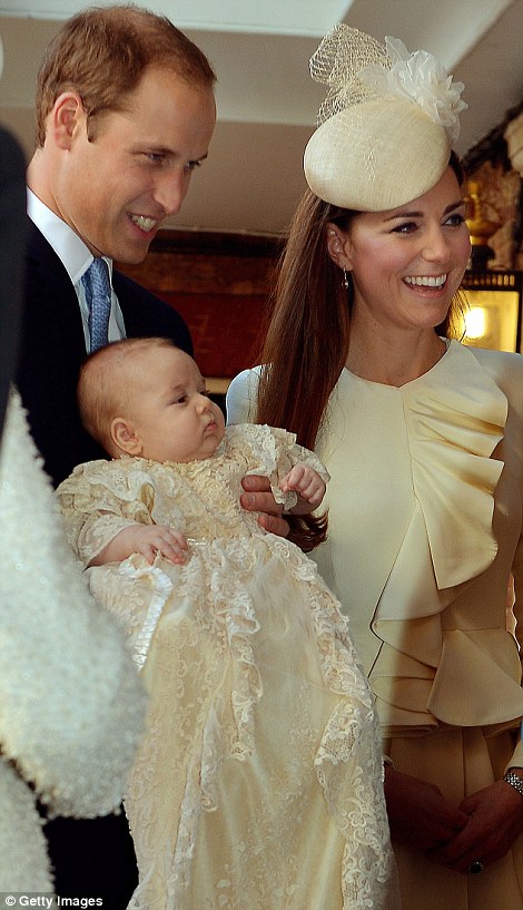 Kate looked relaxed before the service began and wore a cream Alexander McQueen outfit