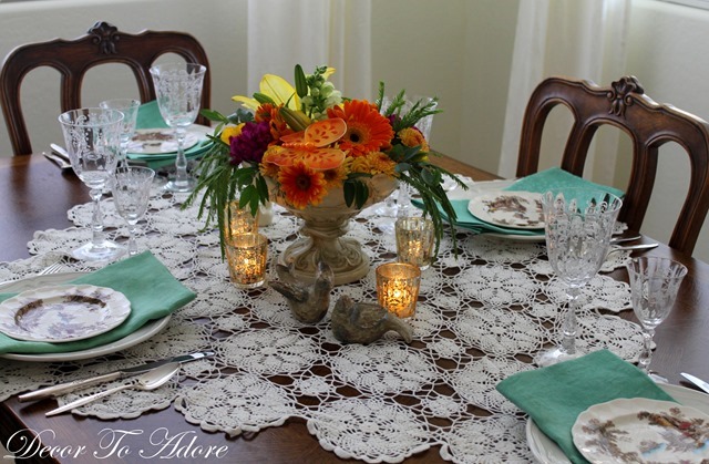 A Fall Tablescape and Caramel Apple Cake