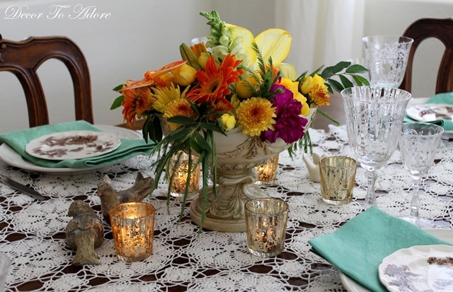 A Fall Tablescape and Caramel Apple Cake
