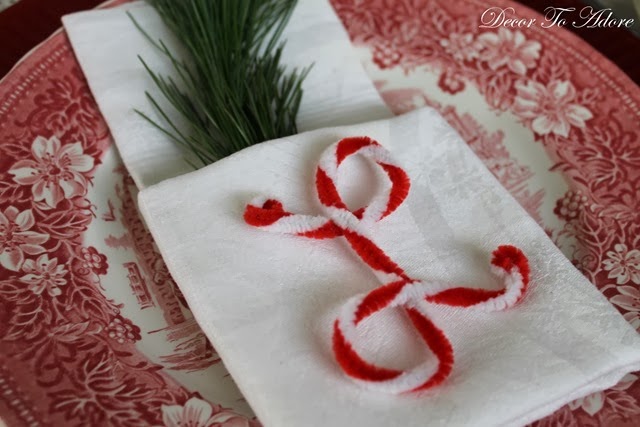 Candy Cane Initial and A Pocket Fold Napkin