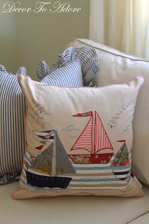 A Red, White and Blue Summertime Living Room