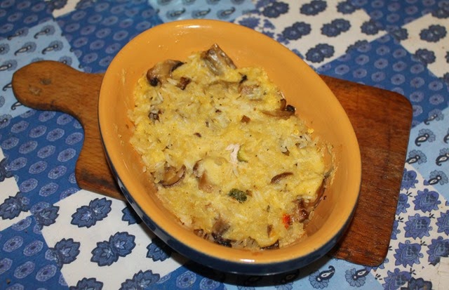 mushroom and potato gratin.