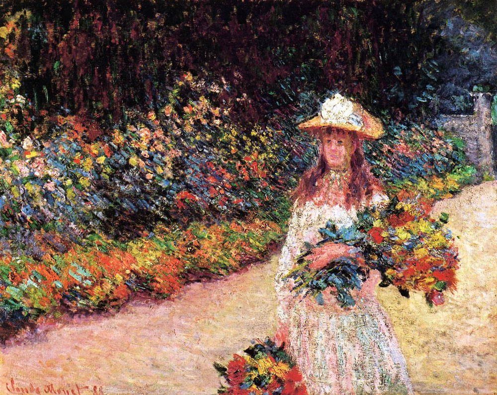 “Young Girl in the Garden at Giverny”~ Monet, 1888