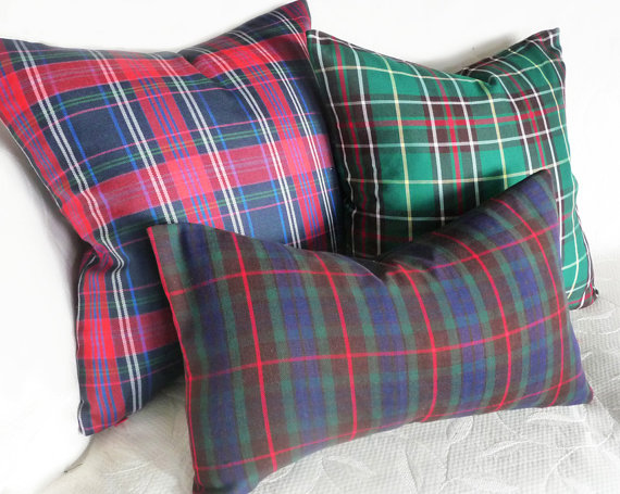 Tartan Throws on Outdoor Table and Chair