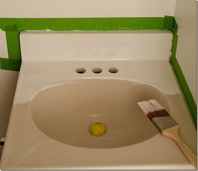 How to paint a sink I may need this one day if we buy an outdated home that needs updating.