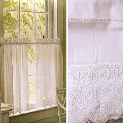 White cafe curtains