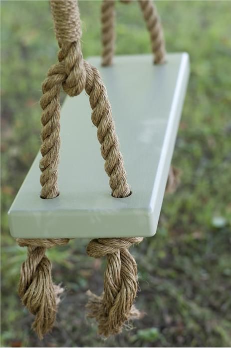 love this rope swing! seat is french gray full gloss by farrow & ball