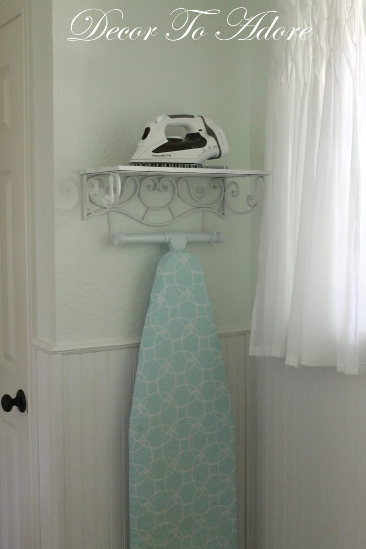 A Pretty Storage Solution for an Iron and Ironing Board