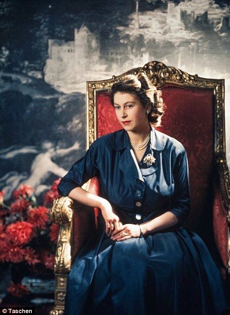 Queen Elizabeth in an official portrait.