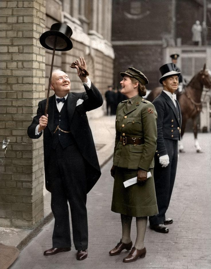 Winston Churchill and his daughter, Mary Spencer Churchill, in London, c. 1943: 