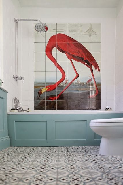 To da loos: The flamingo bathroom: 