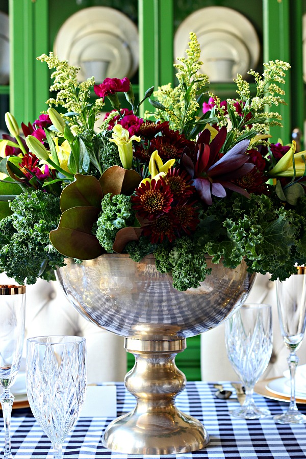 natural centerpiece with produce