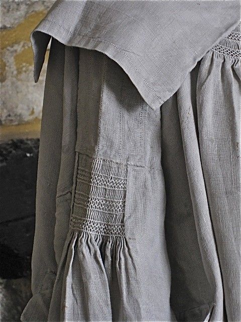 Detail of Antique Early 1800s Shepherds/Farm Workers Smock. 