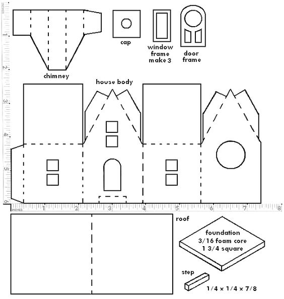 Little Glitter Houses Pattern 