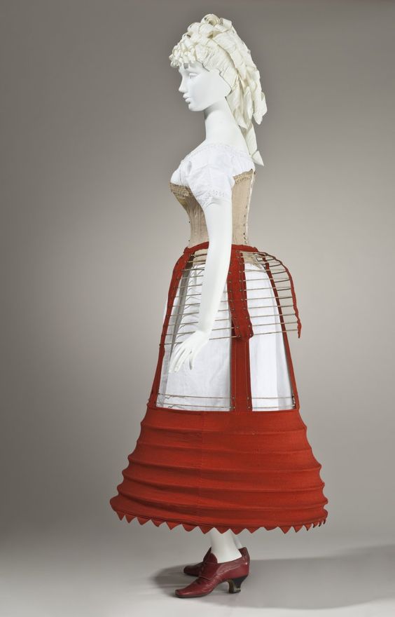 1862-1870 English Woman's Bustle Cage Crinoline