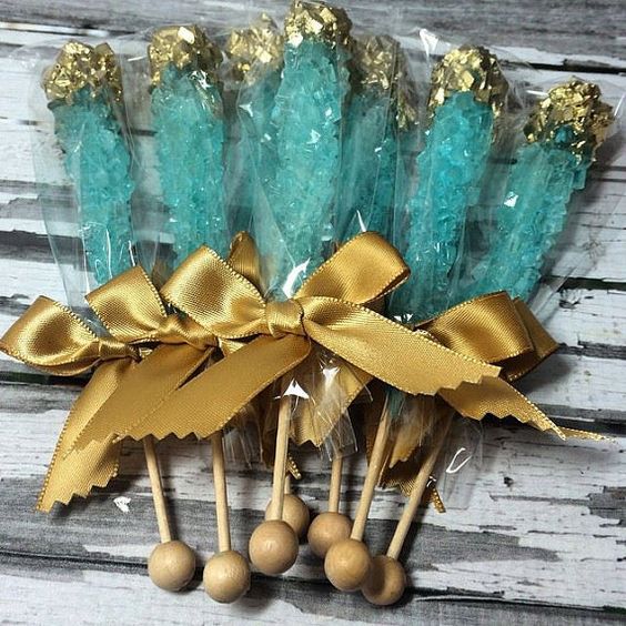 Teal and gold wedding favors!!: 