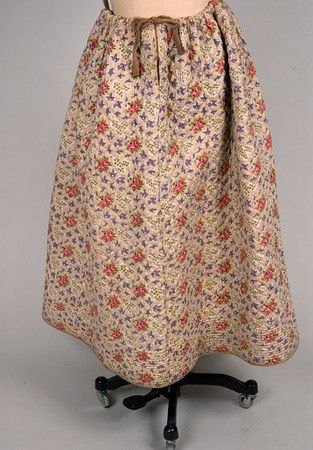 Printed & Quilted Petticoat, France, 1830-1860