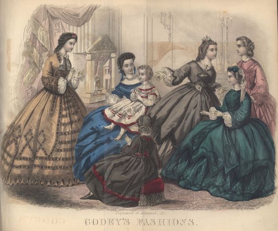 Civil War Era Fashion Plate - October 1863 Godey's Lady's Book