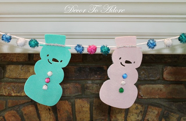 Christmas snowman garland