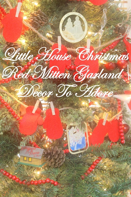 A Little House Christmas Red Mitten Garland