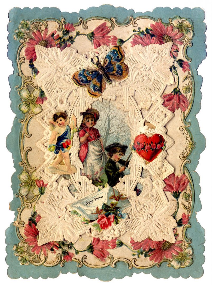 Carte Toppers victorian valentine angelots Shabby Chic/Cardmaking/Papier Craft