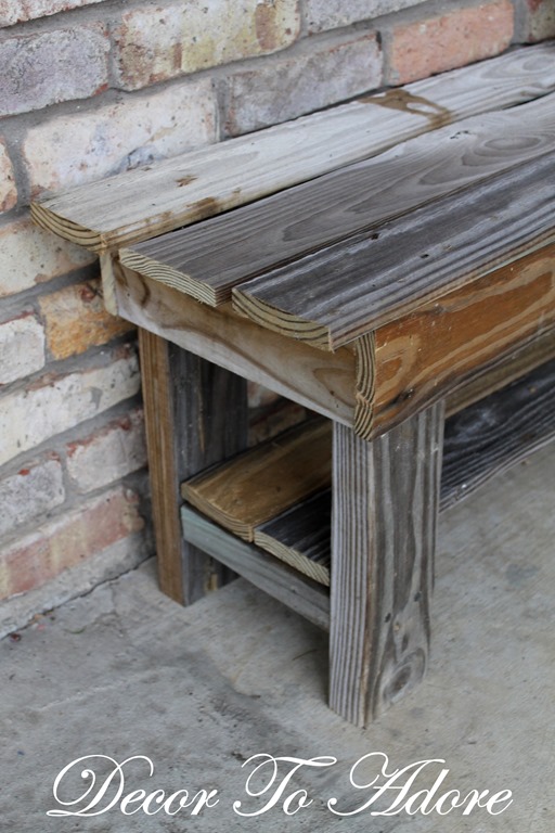 Garden Bench table scape 