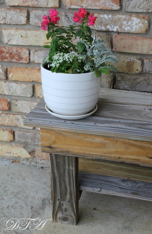 A wooden garden bench